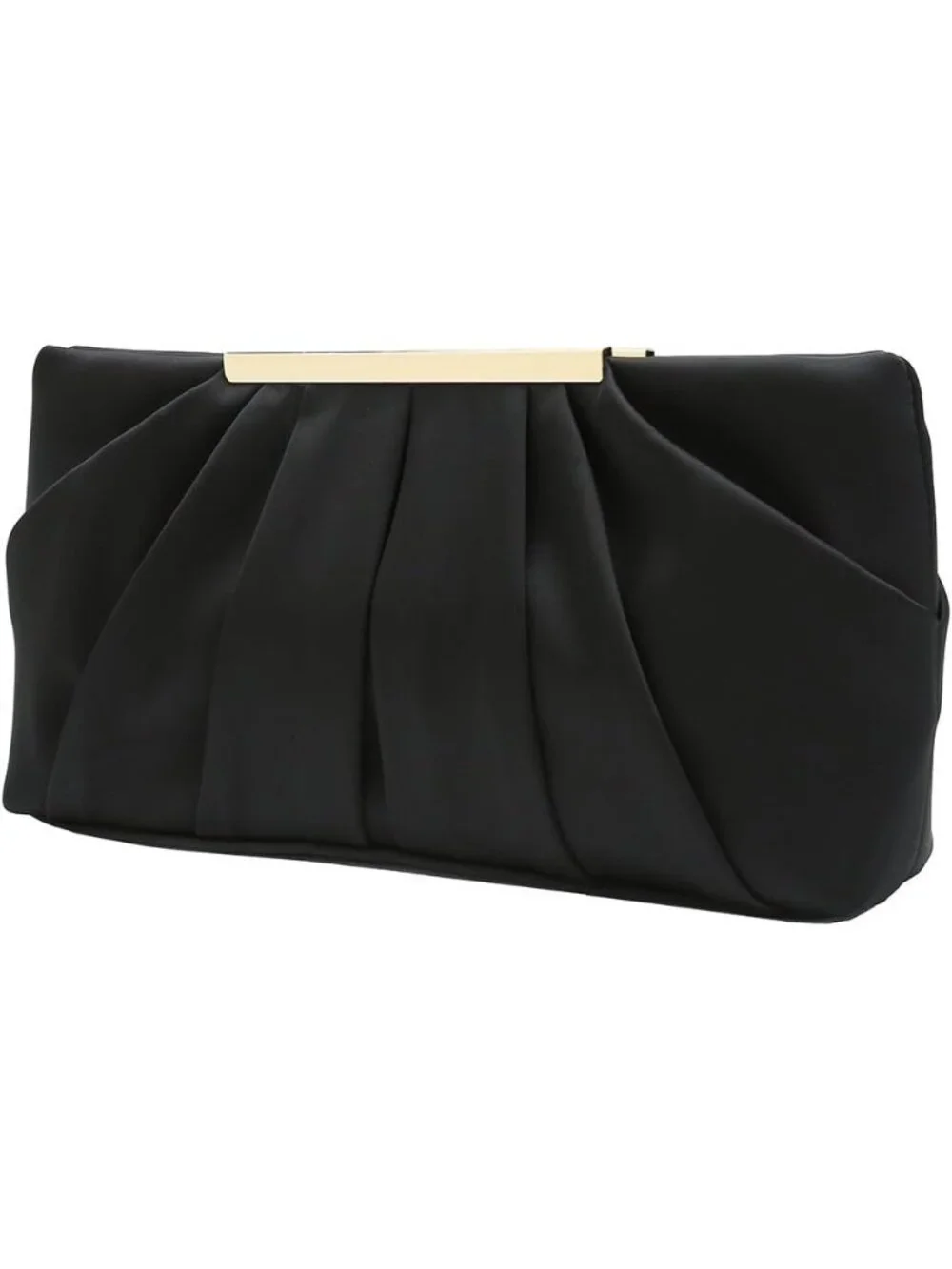 👜Women's Black Pleated Satin Elegant Evening Clutch Formal Wedding Purse
